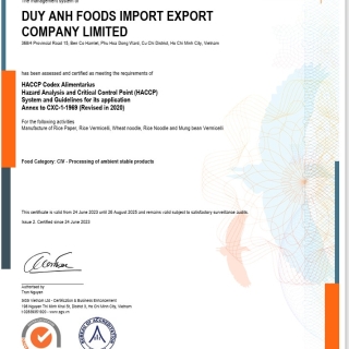 HACCP Certificate 